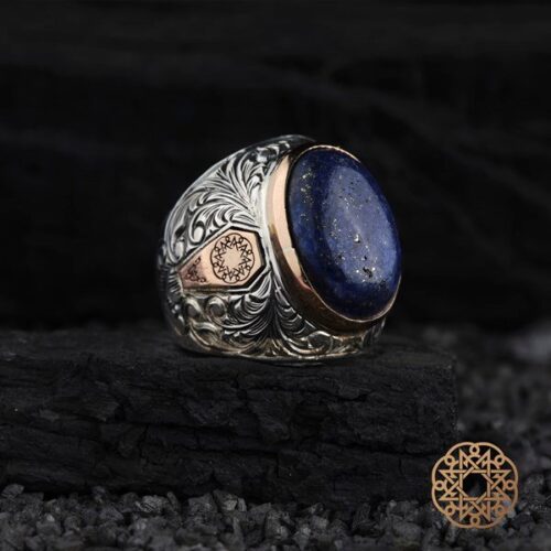 Lapis Taşlı Gümüş Erkek Yüzük Modeli