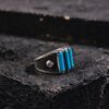 Turkuaz Taşlı Gümüş Erkek Yüzük Modeli