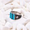 Turkuaz Taşlı Gümüş Erkek Yüzük Modeli
