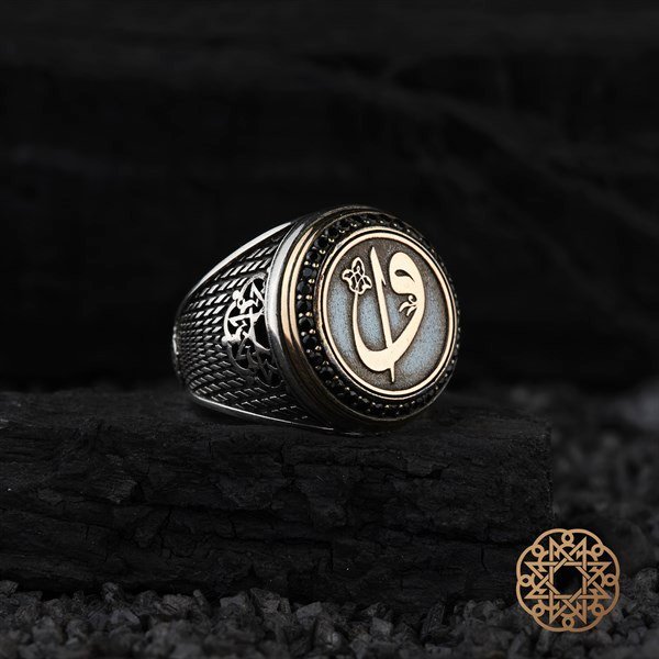 Oval Vav Elif Gümüş Erkek Yüzük Modeli