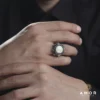 Sedef Taşlı Gümüş Yüzük