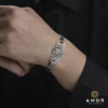 Harfli Gravürlü Gümüş Bileklik