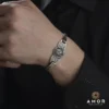 Aslan İşlemeli Gümüş Bileklik
