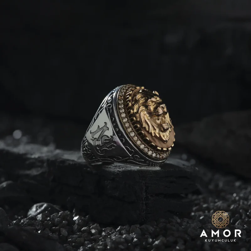AMOR 24-08-202411581 copy Aslan Figürlü Gümüş Yüzük