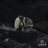 Oval Beyaz Taşlı Gümüş Yüzük
