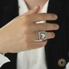 Kurt Ayyıldız Ve Harfli Gümüş Erkek Yüzük Modeli