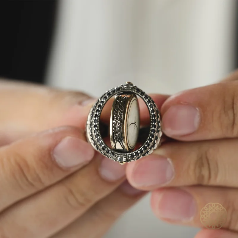 Harf Ve Hiç Gümüş Erkek Yüzük Modeli