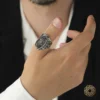 Zihgir Okçu Gümüş Erkek Yüzük Modeli