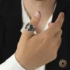Kartal Ve Ay yıldız Gümüş Erkek Yüzük Modeli