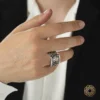 Kartal Ve Ay yıldız Gümüş Erkek Yüzük Modeli