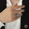 Harfli Gümüş Erkek Yüzük Modeli