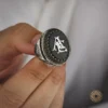Harfli Taşlı Gümüş Erkek Yüzük