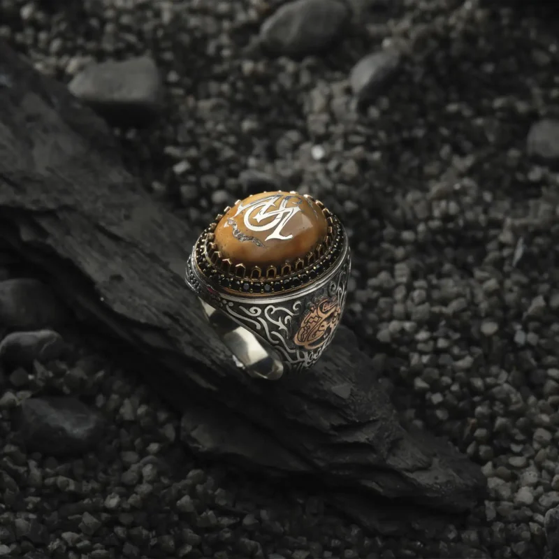 AMOR 17 EKIM 202532176 copy İsimli Kuka Ağaç Gümüş Erkek Yüzük Modeli