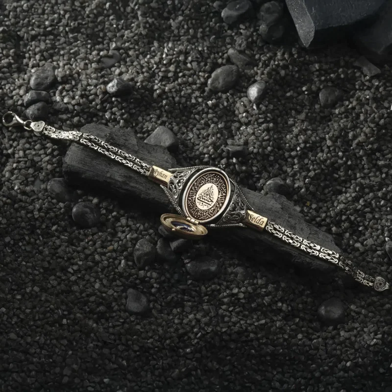 AMOR 17 EKIM 202532218 copy Kapaklı Değerli Kıl Gümüş Erkek Bileklik Modeli