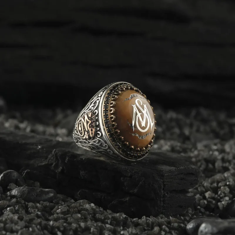 AMOR 17 EKIM 202532243 copy İsimli Kuka Ağaç Gümüş Erkek Yüzük Modeli