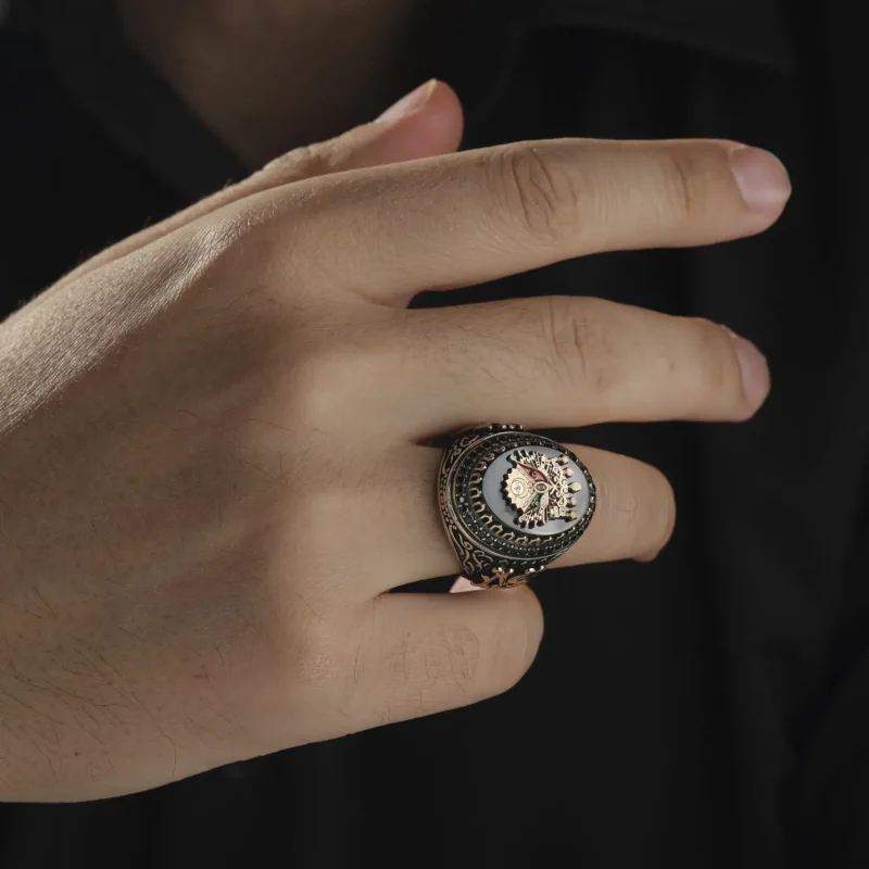 AMOR 17 EKIM 202532447 copy Cihan İmparatoru Gümüş Erkek Yüzük Modeli