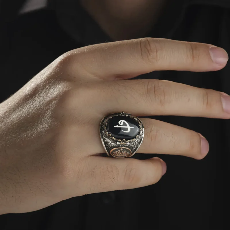 AMOR 17 EKIM 202532455 copy Allah Bana Yeter Allah'dan Başka İlah Yoktur Gümüş Erkek Yüzük Model