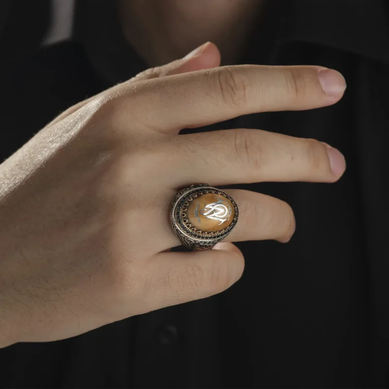 AMOR 17 EKIM 202532458 copy İsimli Kuka Ağaç Gümüş Erkek Yüzük Modeli