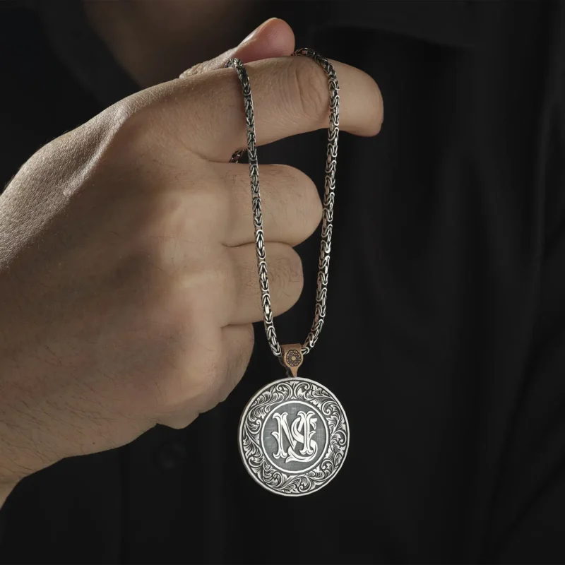 AMOR 17 EKIM 202532474 copy Aslan Ve Harfli Gümüş Erkek Kolye