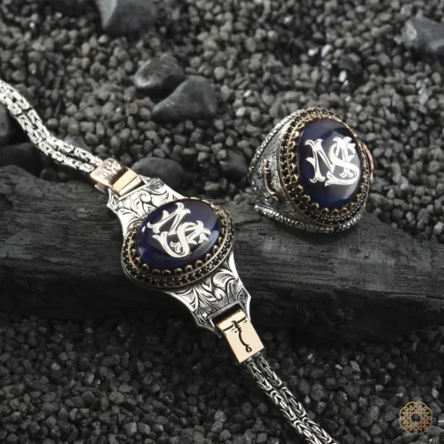 Harfli Hiç Sabır Gümüş Yüzük Bileklik Modeli