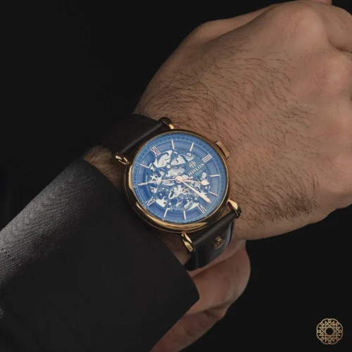 amor 9 kasim 202532845 copy Hislon Royal Blue Skeleton Erkek Kol Saati
