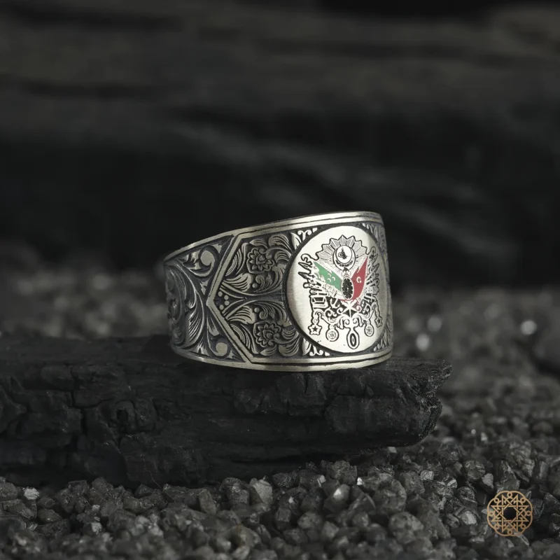 Osmanlı Arması Gümüş Yüzük Modeli