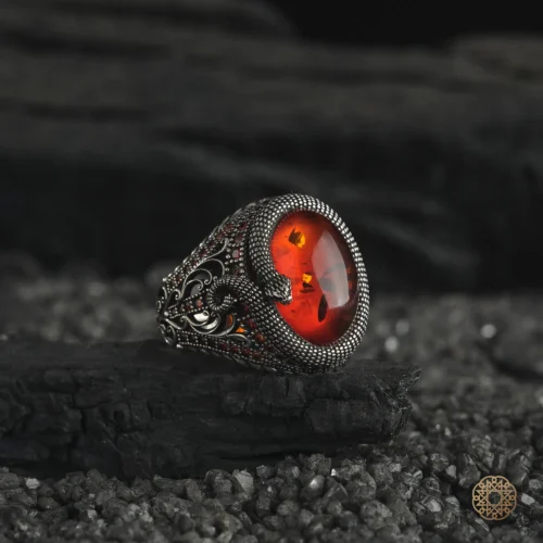 amor 9 kasim 202532908 copy Kırmızı Taşlı Yılan Figürlü Gümüş Yüzük Modeli