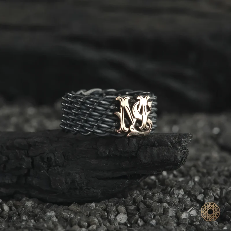 Harfli Örme Gümüş Yüzük Modeli