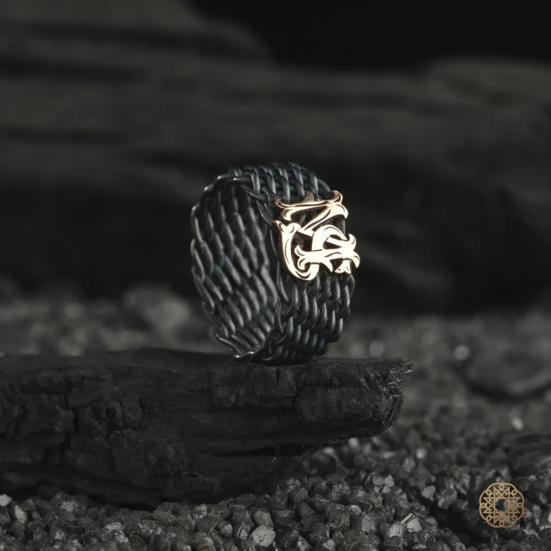 Harfli Örme Gümüş Yüzük Modeli