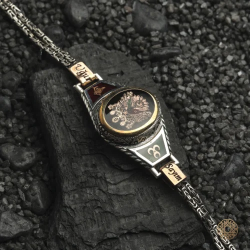 Osmanlı Arması Gümüş Bileklik Yüzük Modeli