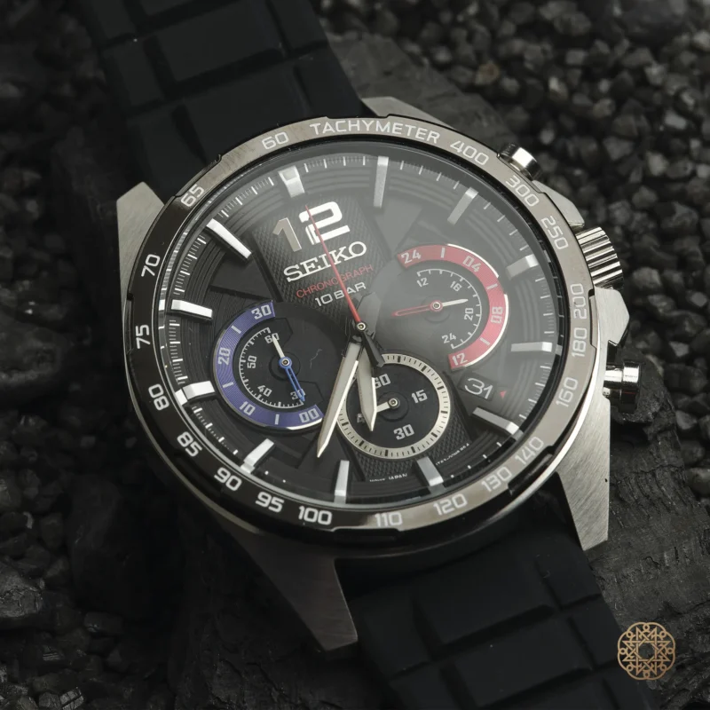 Seiko Sport Tachymeter Black Chrono Erkek Kol Saati