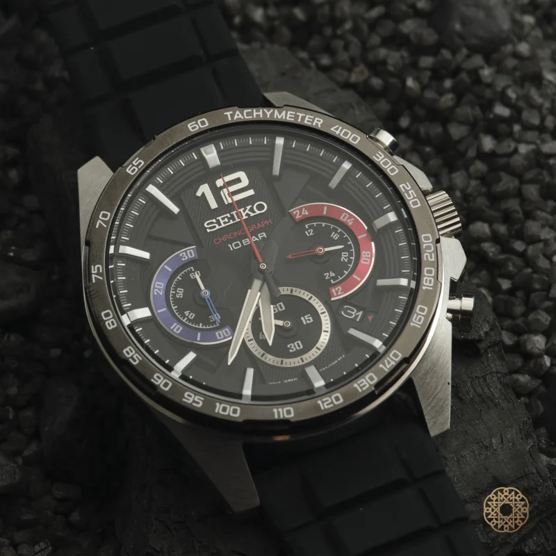 Seiko Sport Tachymeter Black Chrono Erkek Kol Saati