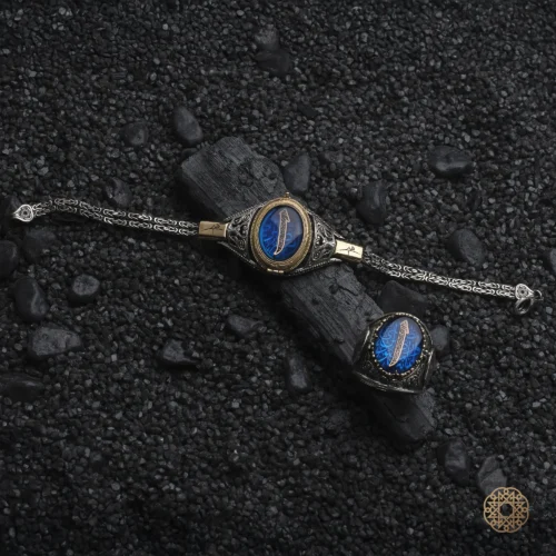 Elif Gibi Yaşa Hiç Ol Gümüş Bileklik Yüzük Modeli