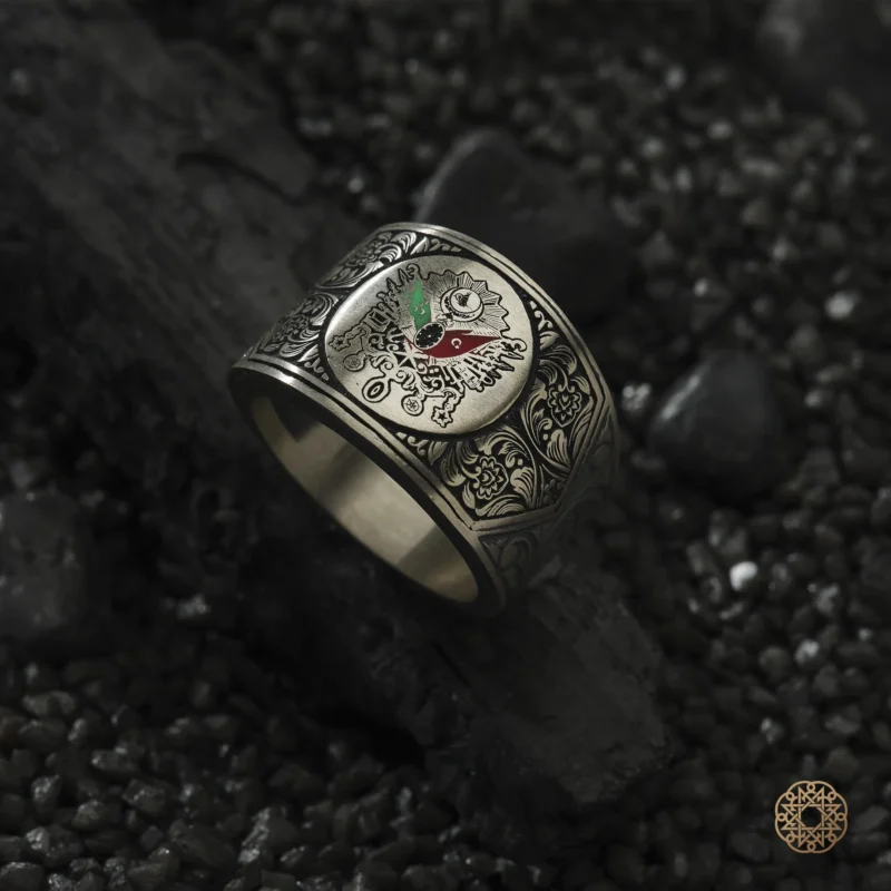 Osmanlı Arması Gümüş Yüzük Modeli