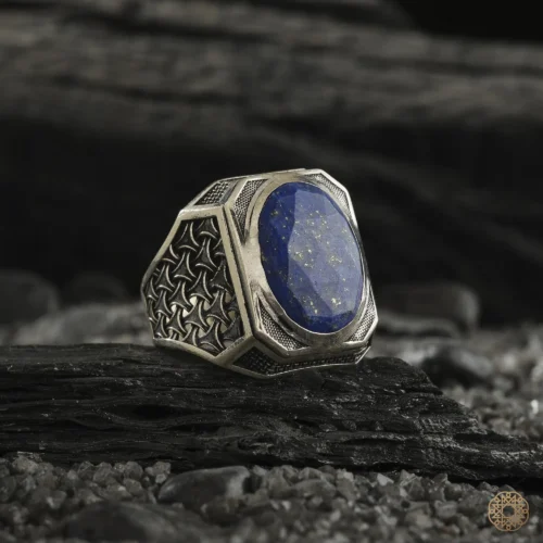 Lapis Taşlı Gümüş Erkek Yüzük Modeli