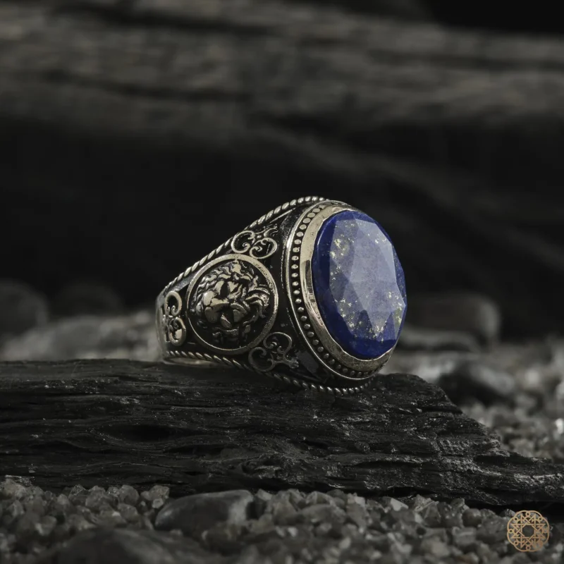 Lapis Taşlı Gümüş Erkek Yüzük Modeli
