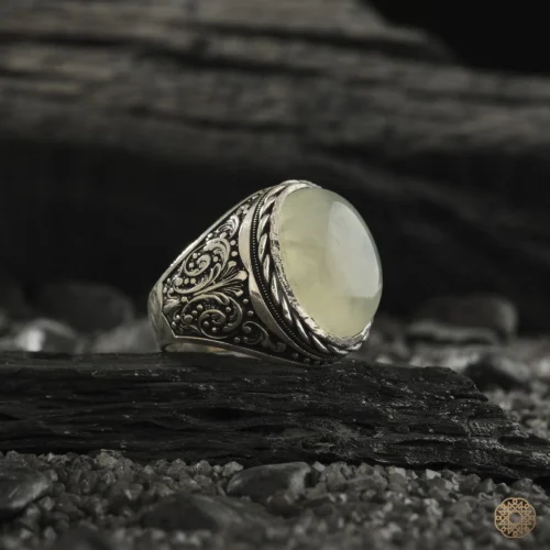 Quartz Taşlı Gümüş Erkek Yüzük Modeli