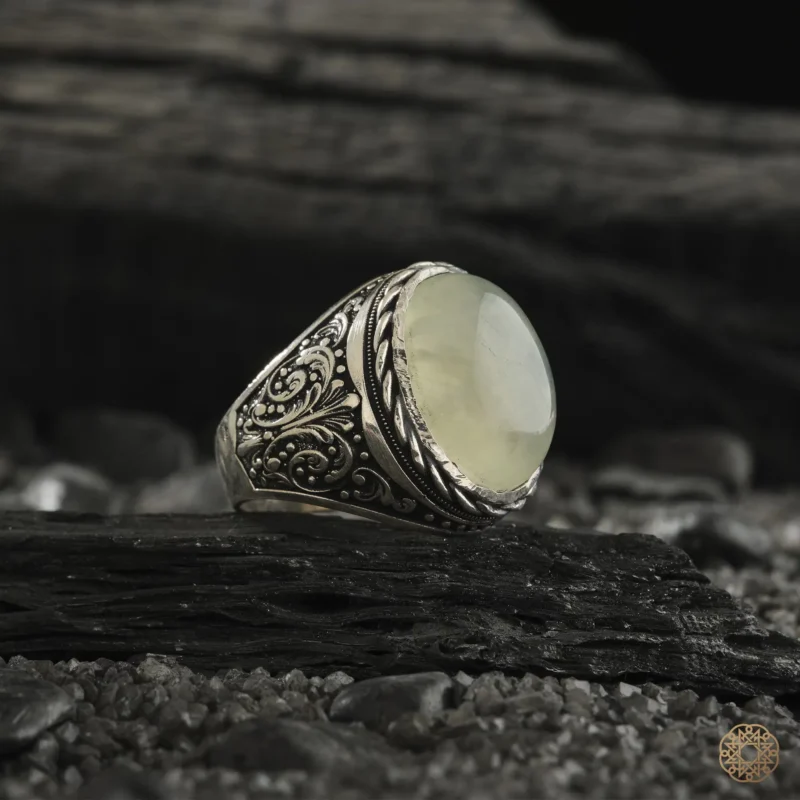 Quartz Taşlı Gümüş Erkek Yüzük Modeli