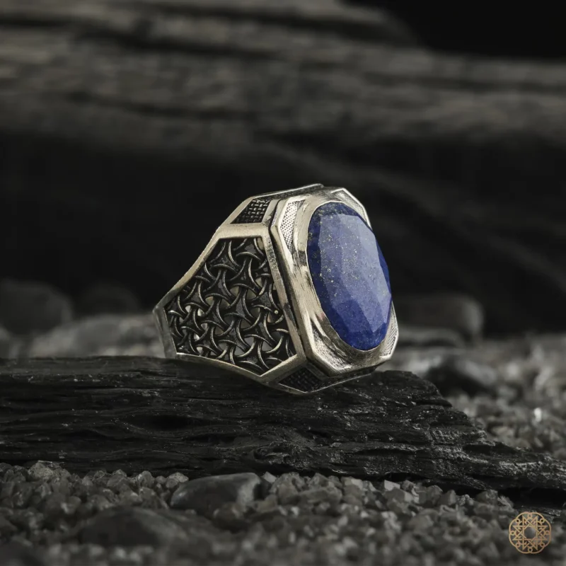 Lapis Taşlı Gümüş Erkek Yüzük Modeli