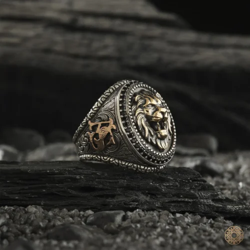 untitled capture32585 copy Aslan Ve Baş Harfli Gümüş Erkek Yüzük Modeli