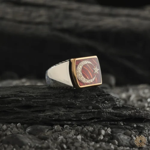 untitled capture32614 copy Kelime-i Tevhid Türk Bayrağı Gümüş Erkek Yüzük Modeli