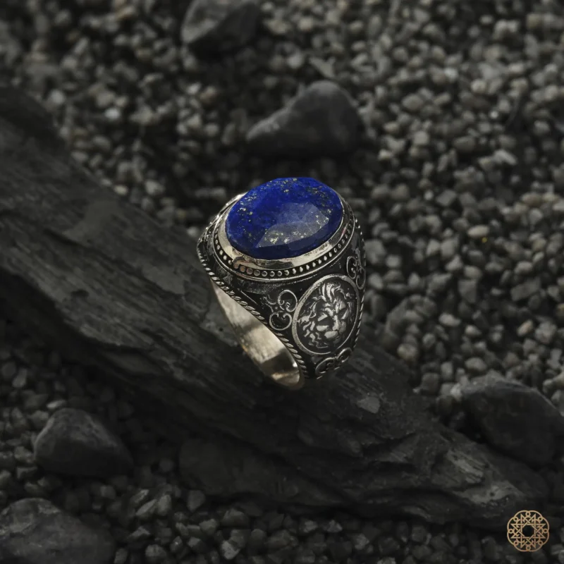 Lapis Taşlı Gümüş Erkek Yüzük Modeli