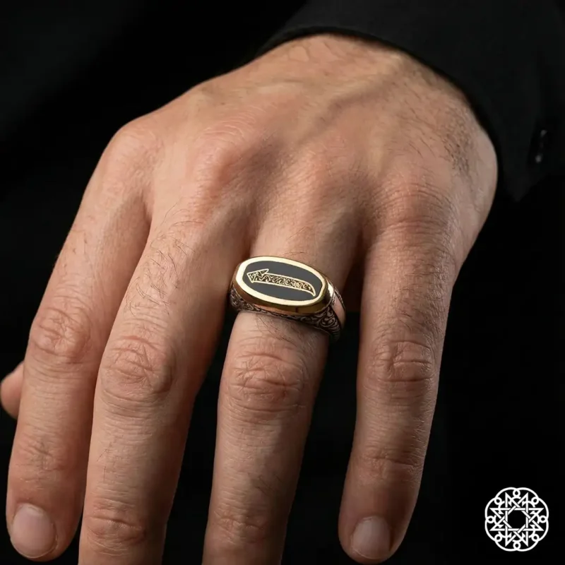 1 Elif Gibi Sevmek Yaşamak Gümüş Yüzük Modeli