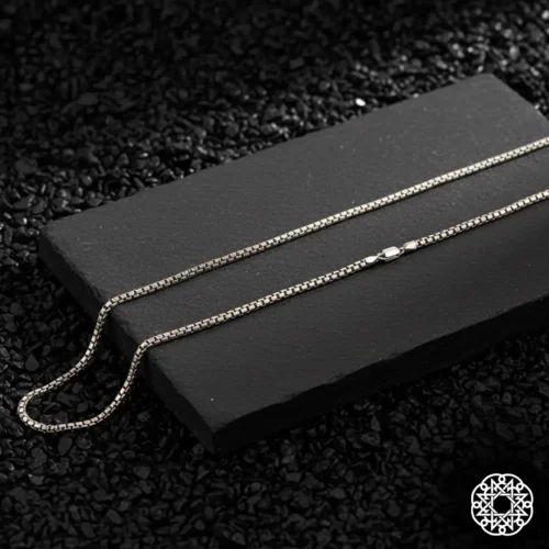 1 Kare Örgü 925 Ayar Gümüş Erkek Kolye