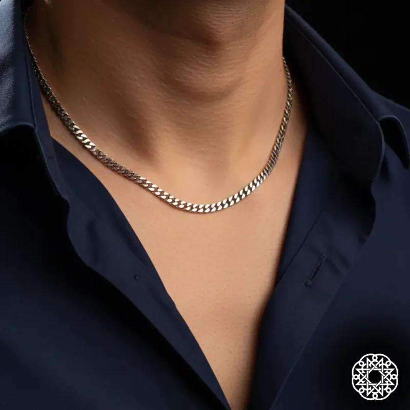 1 Figaro Zincir Gümüş Erkek Kolye Modeli