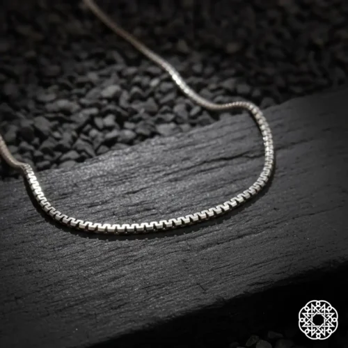 1 Kare Hat Gümüş Erkek Kolye Modeli