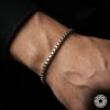 1 Minimal Kare Zincir Gümüş Erkek Bileklik Modeli