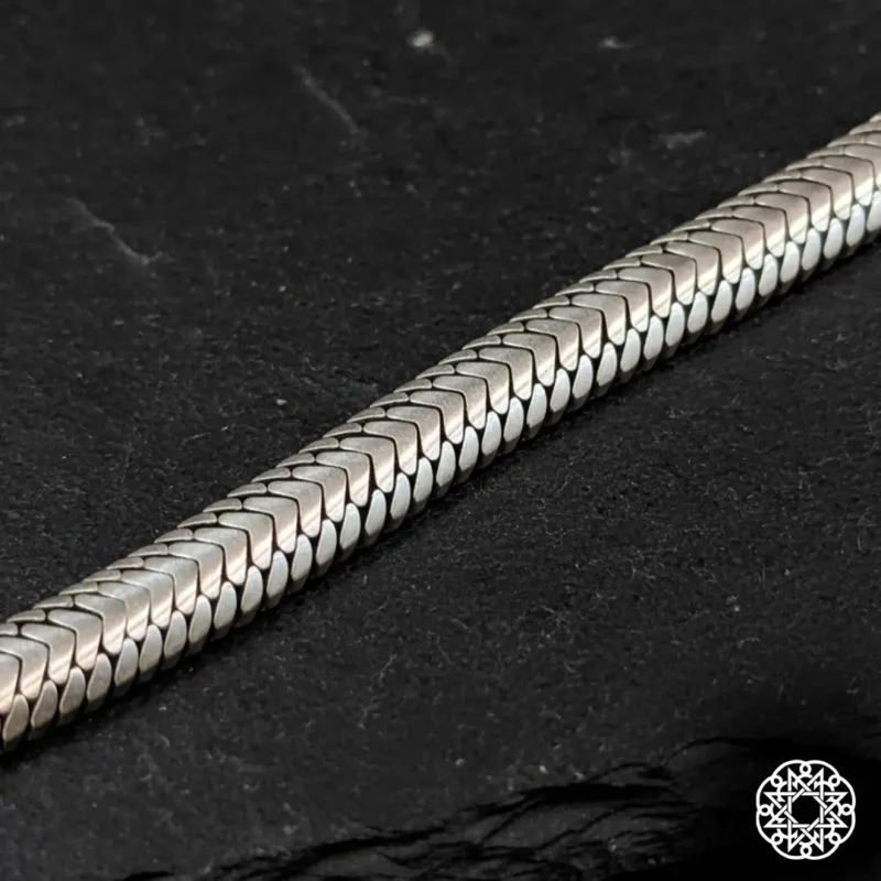 1 Kalın Balık Sırtı Gümüş Erkek Bileklik Modeli