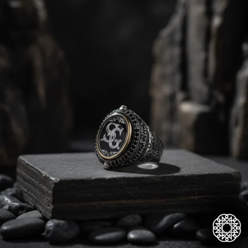 1 Allahım Onu Değerli Kıl Gümüş Erkek Yüzük Modeli