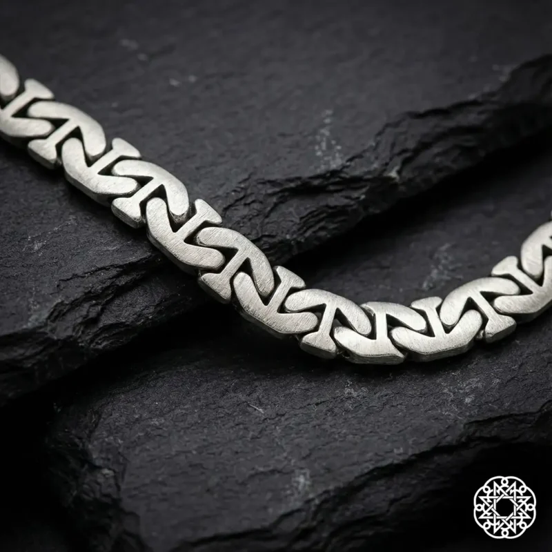 1 Dalga Desen Gümüş Erkek Bileklik Modeli